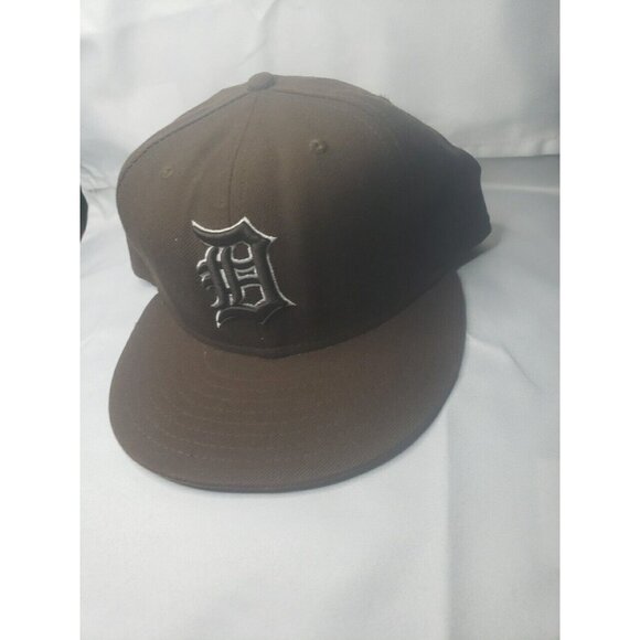 Detroit Brown Hat Cap New Era Size 7 1/2 Fitted 59Fifty MLB Baseball - Picture 9 of 16